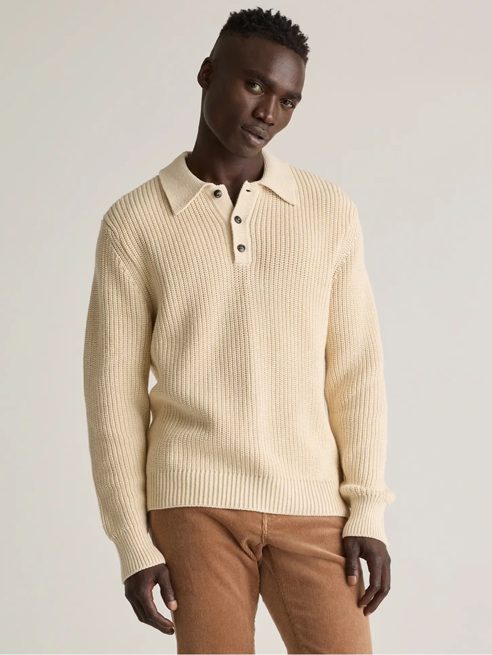 New 100% Organic Cotton Fisherman Crew Polo Sweater